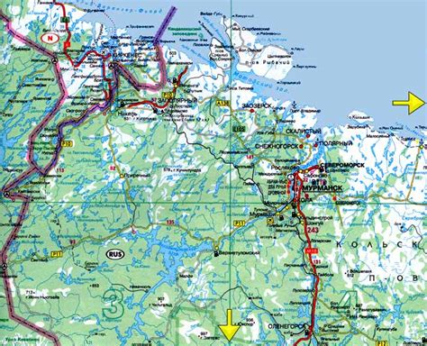 Road Map Kola Peninsula NW