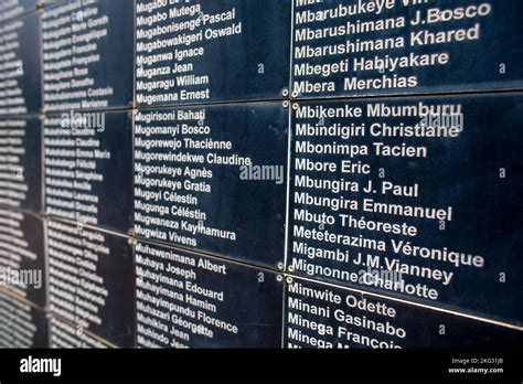 Kigali Genocide Memorial, Gisozi, Kigali, Rwanda. Wall of names Stock Photo - Alamy