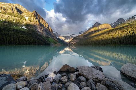 Lake Louise in Banff National Park at sunrise Photograph by Melissa ...