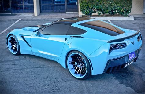 Tricked out baby blue 2014 corvette stingray with matching rims | Tricked out corvette stingray ...