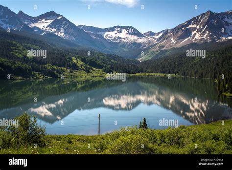 Trout Lake and the San Juan Mountains in summer near Telluride, Colorado, USA Stock Photo - Alamy