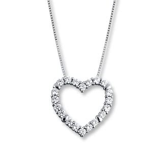 Diamond Heart Necklace 2 ct tw Round 14K White Gold | Jared