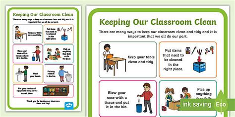 KS1 - Keeping Our Classroom Clean - Display Poster - Twinkl