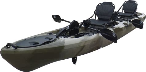 BKC UH-PK14 14 foot Sit On Top Tandem Fishing Pedal Drive Kayak Upright ...