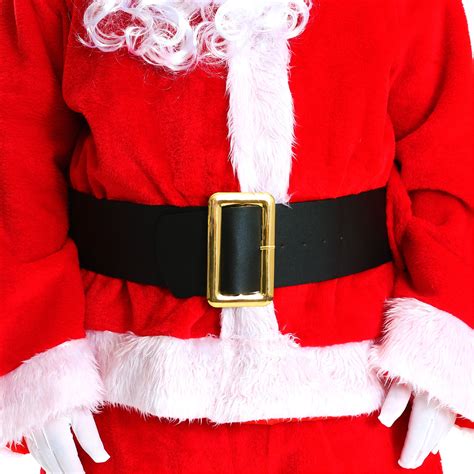 DELUXE LEATHER LOOK SANTA CLAUS BELT GOLD BUCKLE FATHER CHRISTMAS FANCY DRESS | eBay