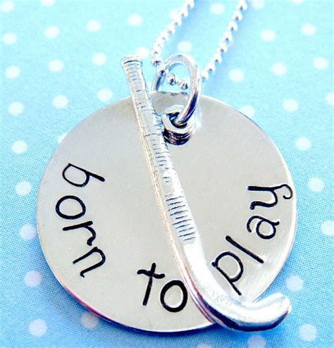 Field Hockey Necklace Hand Stamped Jewlery Sterling