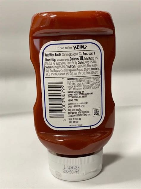 Heinz Reduced Sugar Ketchup 13.5oz - Lo Carb U