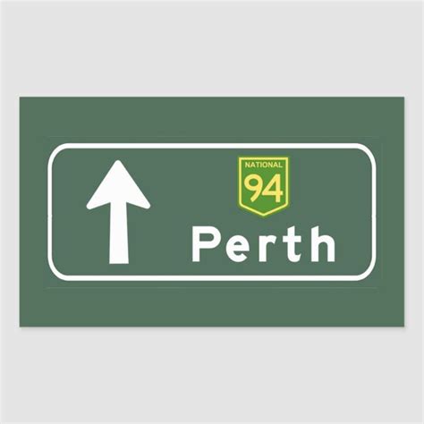 Perth, Australia Road Sign Rectangular Sticker | Zazzle | Perth, Road signs, Print stickers