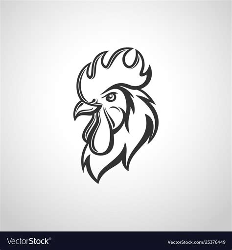 Rooster head image Royalty Free Vector Image - VectorStock