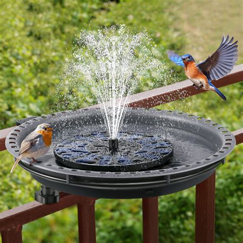 Buy Bird Bath with Solar Fountain Pump, Bird Bath Spa and Solar Powered ...