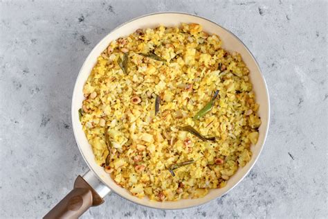 Indian Flattened Rice Dish (Poha) Recipe