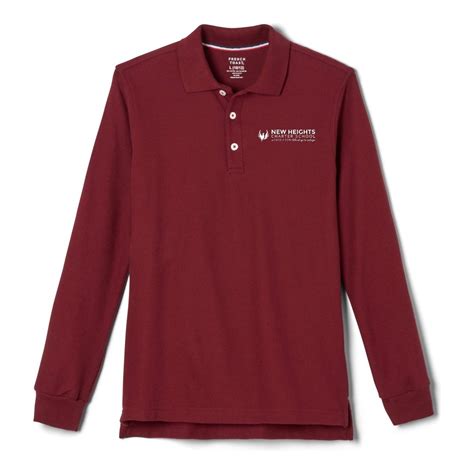 New Heights Charter Burgundy Long Sleeve Polo - Adult – Metro School ...