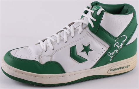 Larry Bird Signed Throwback Converse Shoes (PSA COA) | Pristine Auction