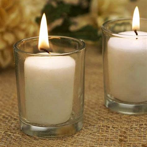 72 Clear Glass Votive Holders Candles Included Candle Holders Bulk Wholesale Wedding Reception ...