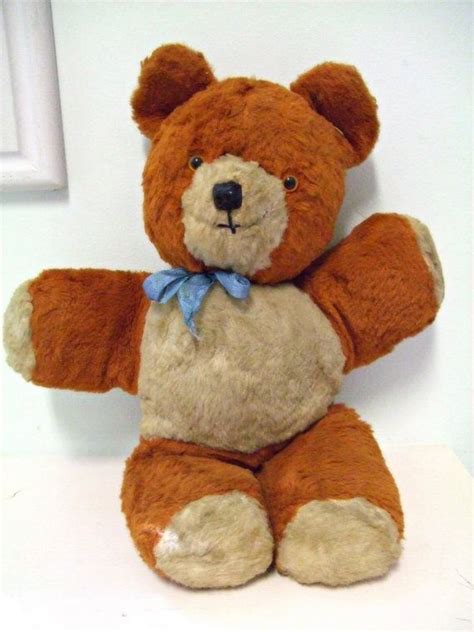 Vintage Teddy Bear 1950s 1960s Wood Wool Kapok Stuffing Brown And White Plush Bear | Vintage ...