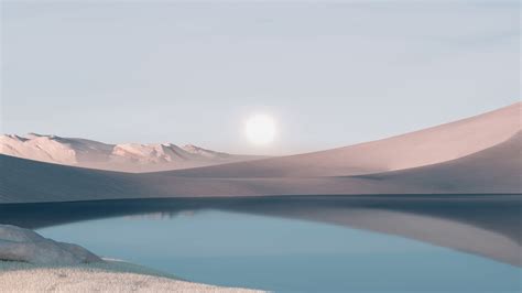 Desert Landscape Lake Sunrise Windows 11 4K HD Windows 11 Wallpapers | HD Wallpapers | ID #76287