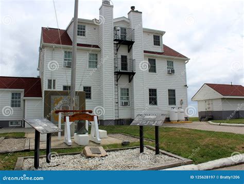 Historic Coast Guard House Near Point Judith Lighthouse, Rhode Island, 2018 Editorial ...