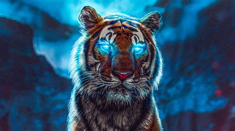 1366x768px, 720P free download | Tiger Glowing Eyes, tiger, animals ...