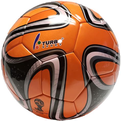 Soccer Ball Size 5 Turbo Sport FIFA 2014 Brazuca Replica Orange ...