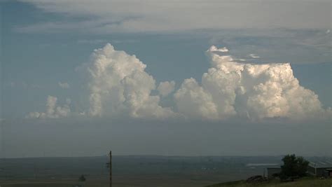 Dry Line Convection. High Base Thunderstorms Developed On High Plains Dry Line Stock Footage ...