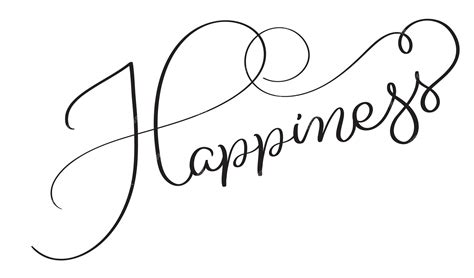 Premium Vector | Happiness word on white background hand drawn calligraphy lettering vector ...