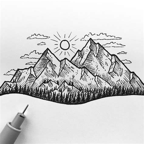 Drawing mountain landscape Drawing mountain landscape – – #drawing #landscape #Mountain #Drawing ...