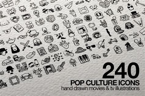 240 Pop Culture Icons ~ Illustrations ~ Creative Market