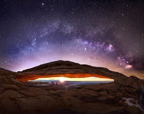 Destination of the day: Mesa Arch Milky Way Sunrise [1080x851] [OC ...