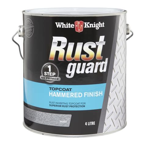 White Knight Rustguard 4L Hammer Finish Silver Metal Paint