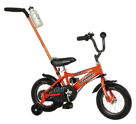 Kids Boy Bike 12 Inch Push Handle Bicycle Children Training Wheels Fun Riding | eBay