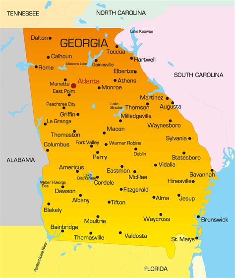 Georgia Map - Guide of the World