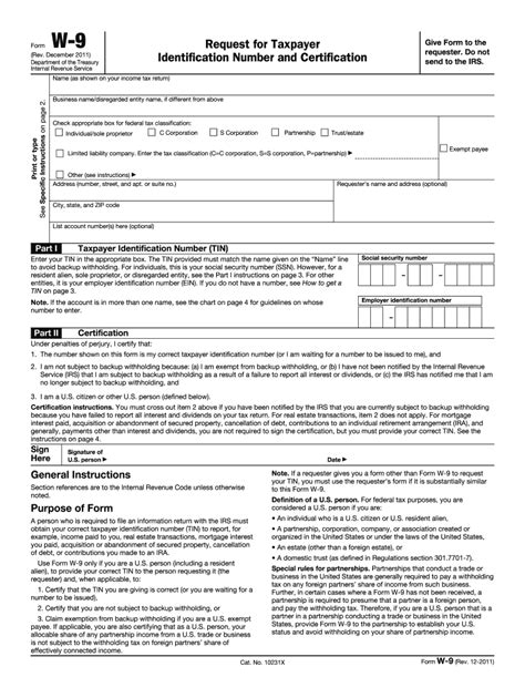 2023 W9 Form Fillable - Printable Forms Free Online