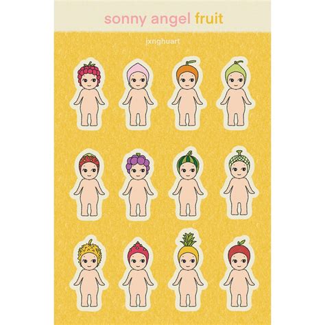 Sonny Angel Baby Sticker Sheet: Fruit & Vegetable Series for Bullet Journal, Bujo, Planner ...