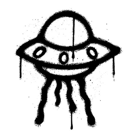 Premium Vector | Graffiti spray paint Ufo Isolated Vector