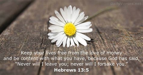 January 17, 2022 - Bible verse of the day - Hebrews 13:5 - DailyVerses.net