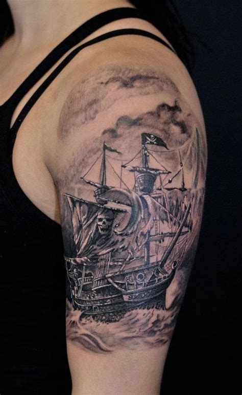 Pirate Ship Tattoos For Men