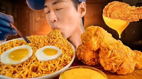 ASMR MUKBANG INDOMIE MI GORENG & FRIED CHICKEN | COOKING & EATING ...