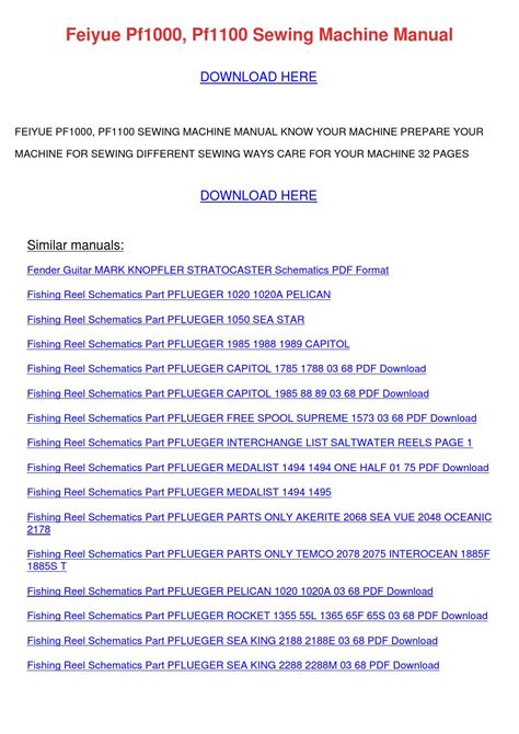 Feiyue Pf1000 Pf1100 Sewing Machine Manual by LaceyKnott - Issuu