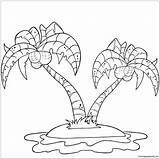 Coconut Palm Trees On Island Coloring Page  Free Printable Pages sketch template