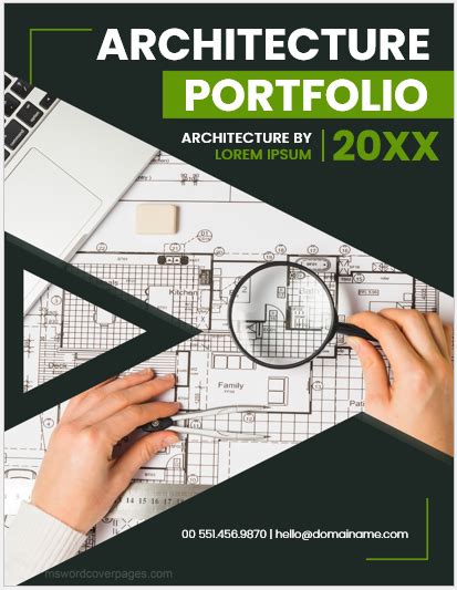 Architecture portfolio cover page 20XX | MS Word Cover Page Templates