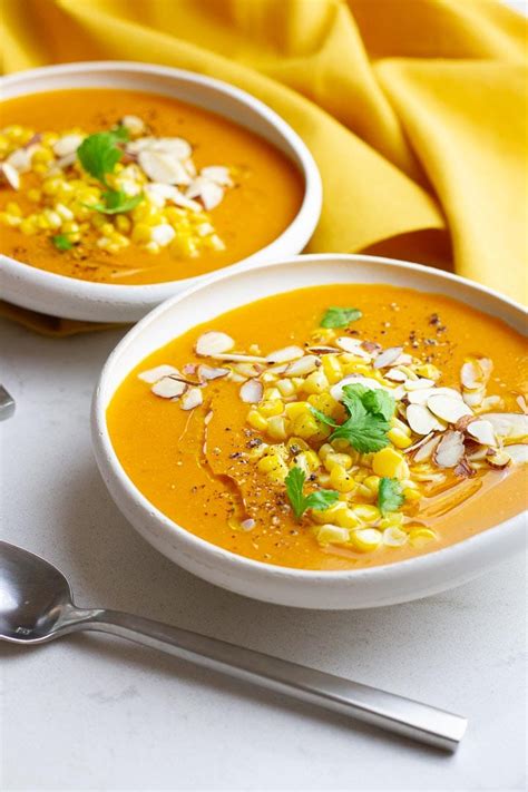 Spiced Butternut Squash Soup with Sweet Corn - Plates by Nat