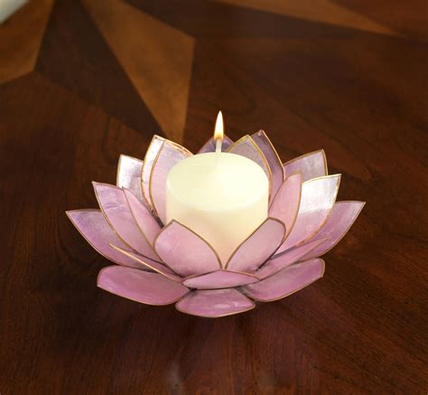 Lavender Lotus Flower Capiz Shell Candle Holder - A Real Jewel of a Gift and Keepsake. | Shell ...