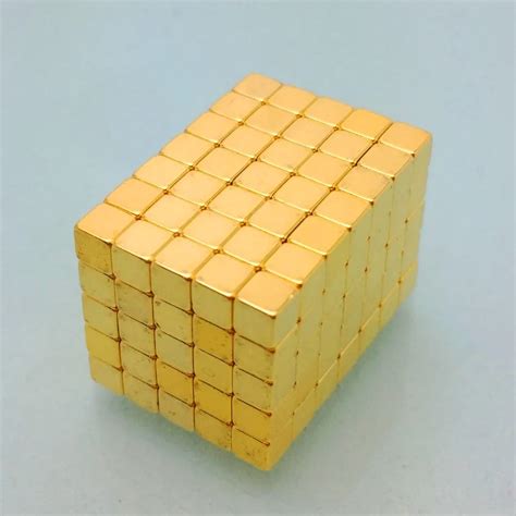 XICIMAG 125PCS Neodymium magnet cube Magnetic Permanent cube, 3.175x3.175x3.175mm, Gold coated ...