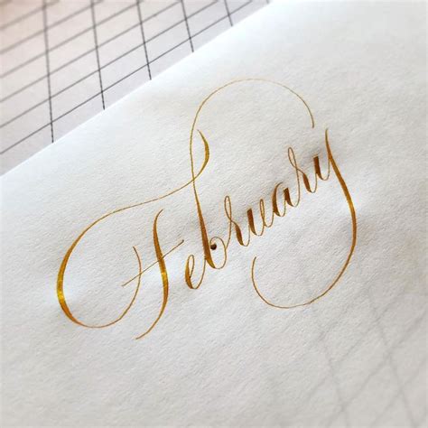 calligrapher on Instagram: “Hello, February! 💝 . #calligraphy #february #mollymarbles #gold #g ...