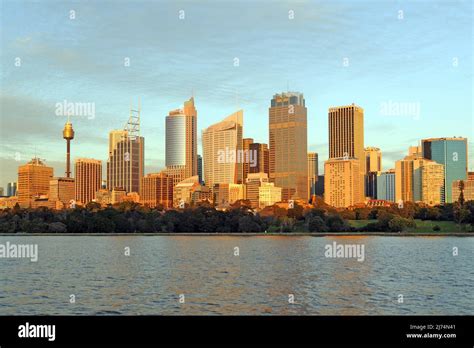 Skyline of Sydney at sunrise, Australia, Sydney Stock Photo - Alamy