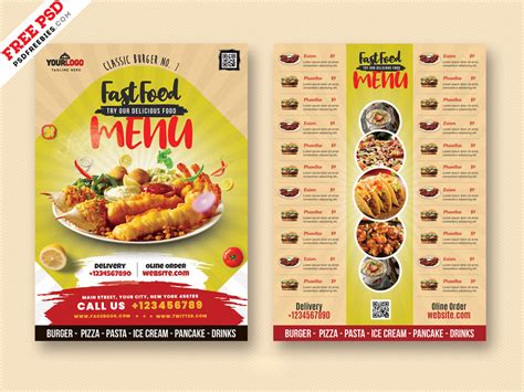 Restaurants Food Menu Card Design Template – Download PSD