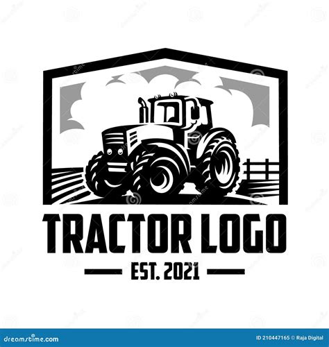 Tractor Vector Logo Design Isolated Stock Illustration - Illustration of engine, healthy: 210447165