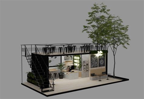 Outdoor coffee shop 20ft shipping container cafe kiosk design