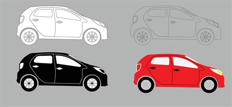 Illustration Vector of flat design car,silhouette car,outline car 27464051 Vector Art at Vecteezy