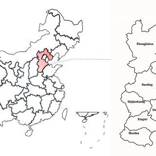 Geographical distribution map of cities in Hebei Province | Download Scientific Diagram